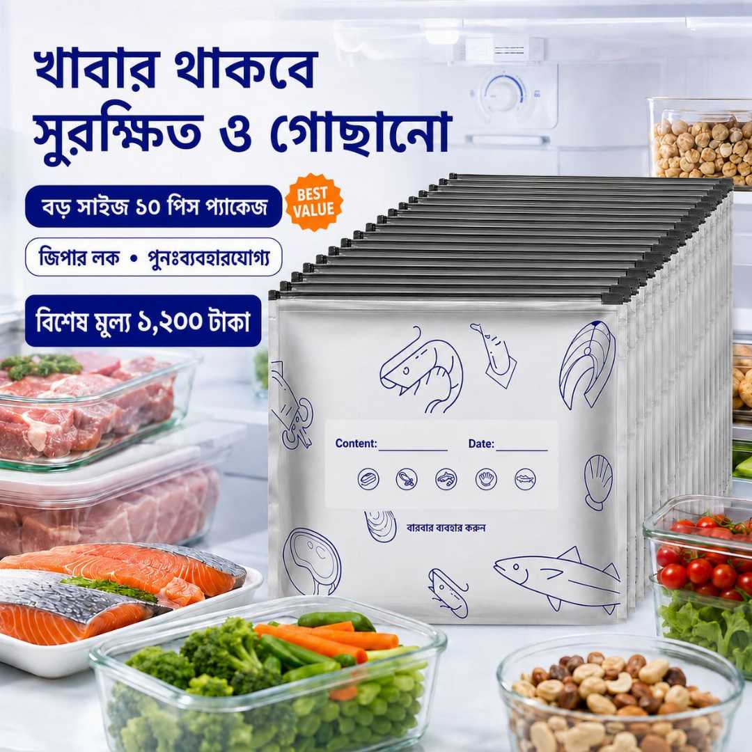 Aluminium Foil Storage Bag,
 Zipper Storage Bag, 
Food Storage Bag,
 Reusable Storage Bag, 
Aluminium Foil Zipper Bag,
 Food Storage Bag Bangladesh,
 Reusable Food Bag, 
Kitchen Storage Bag, 
Freezer Storage Bag,
 Food Organizer Bag